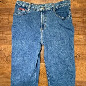 Bongo Vintage 90s High Waisted Tapered Leg Jeans Blue Made in USA Size 15 XL